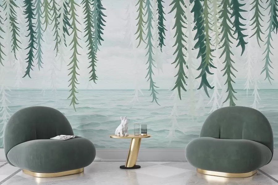 Fototapet Jemné révy visící nad vodou ve stylu akvarelu w04830