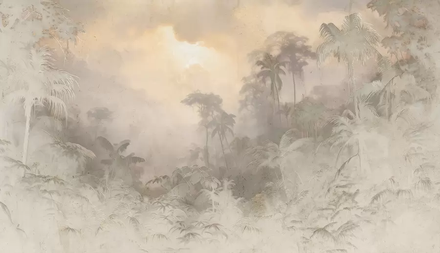 Fototapet Stylizovaná džungle na zdi w04839