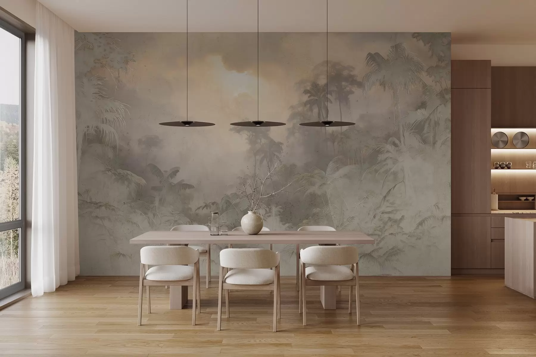 Fototapet Stylizovaná džungle na zdi w04839