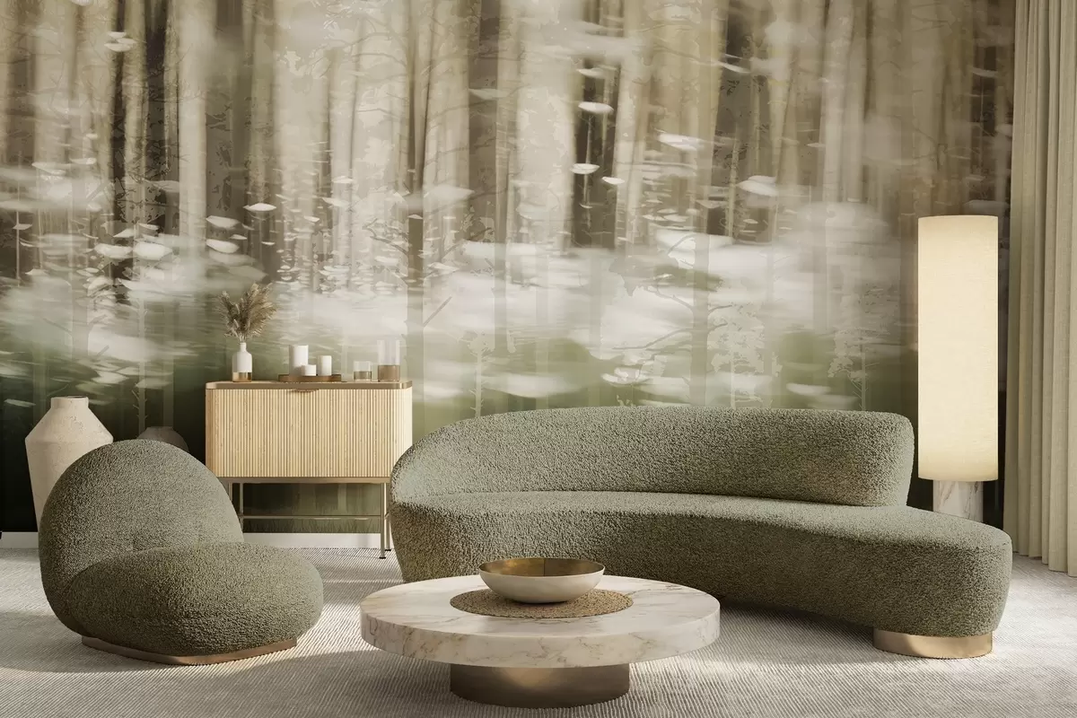 Fototapet Stylizované kmeny stromů v pastelových barvách w04844