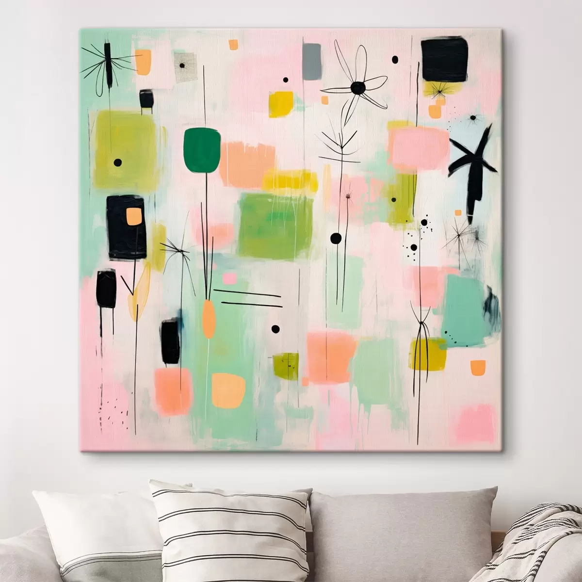 Obraz Abstraktní květiny, lehká kompozice v olejovém stylu Č. s46325