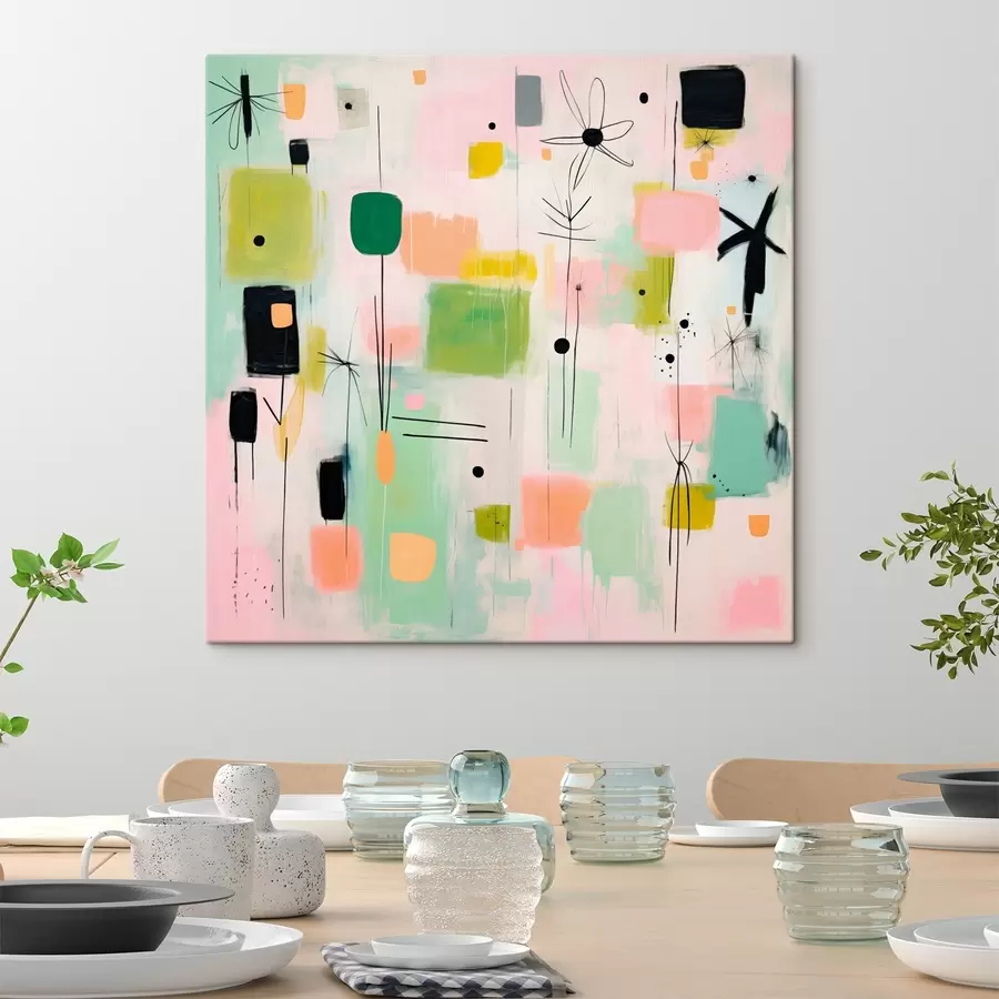 Obraz Abstraktní květiny, lehká kompozice v olejovém stylu Č. s46325