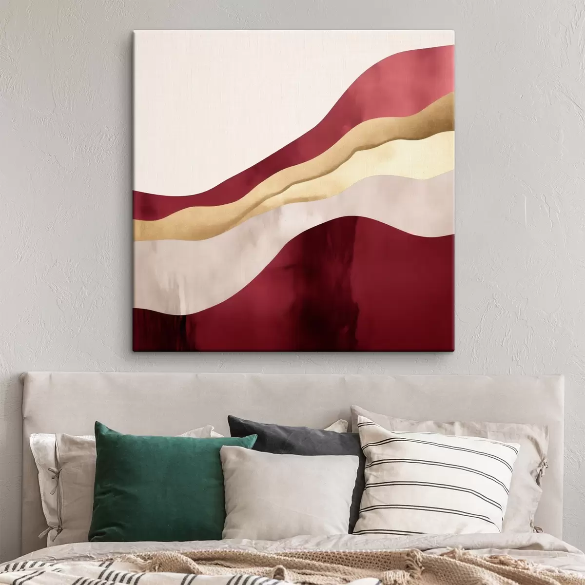 Obraz Burgundská, růžová a písková barva, geometrický styl Č. s46331