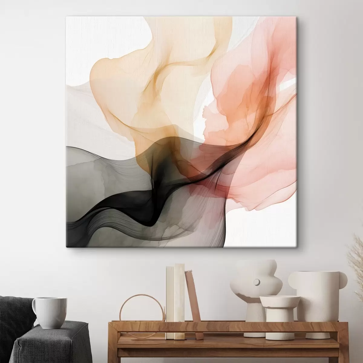 Obraz Korálová a šedá barva v jemném stylu Č. s46333