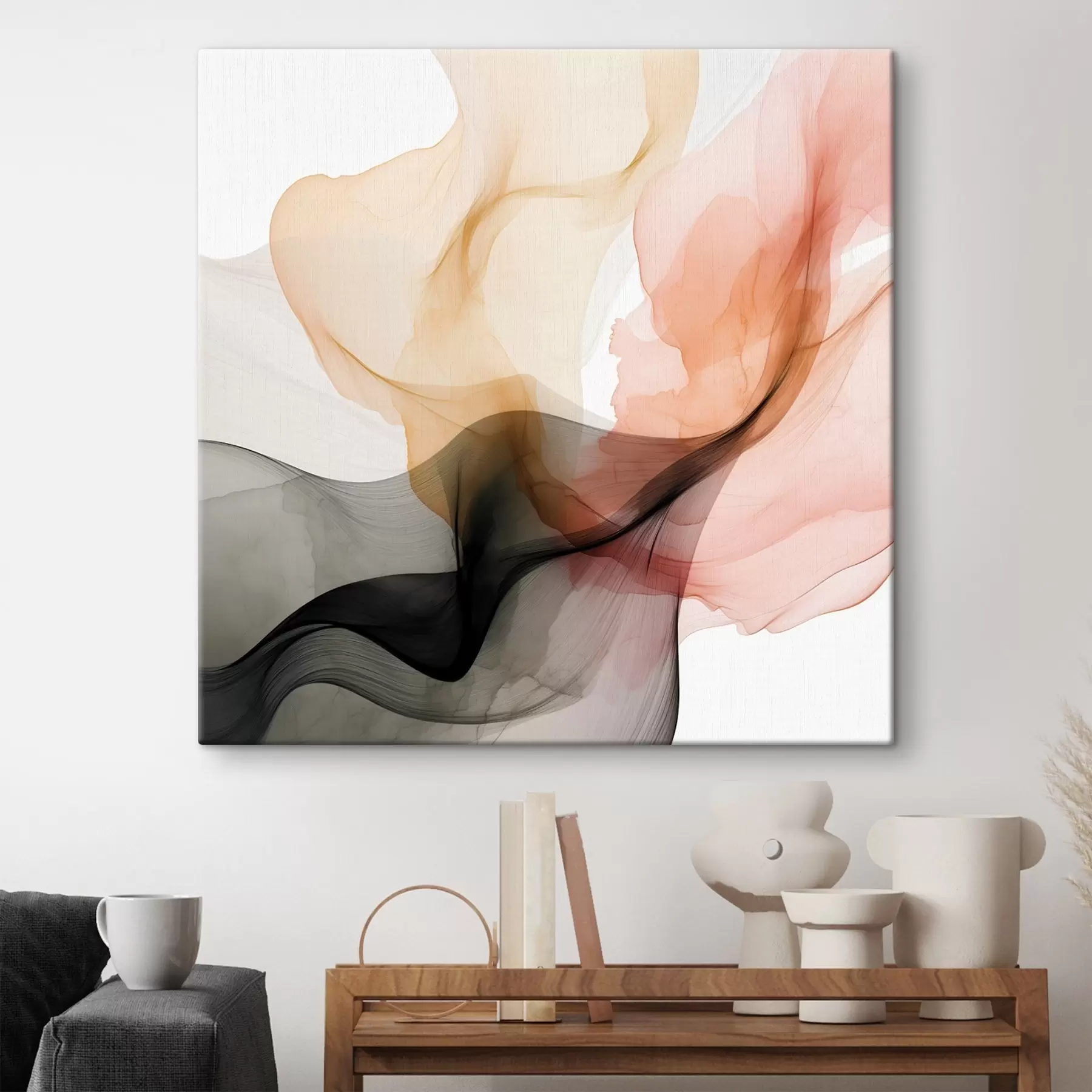 Obraz Korálová a šedá barva v jemném stylu Č. s46333