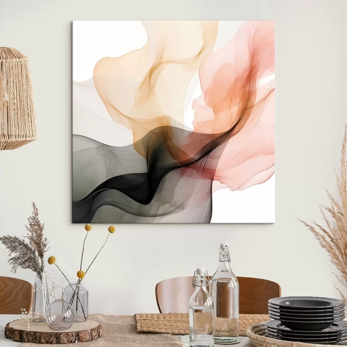 Obraz Korálová a šedá barva v jemném stylu Č. s46333