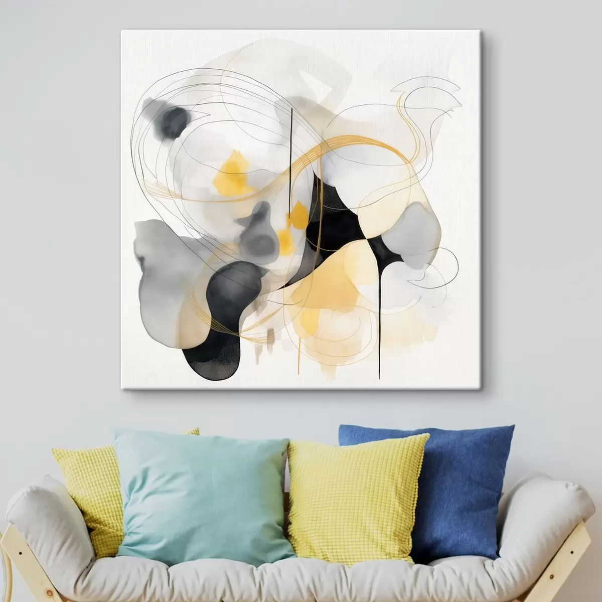 Obraz Chaotické linie a skvrny v moderním stylu Č. s46335