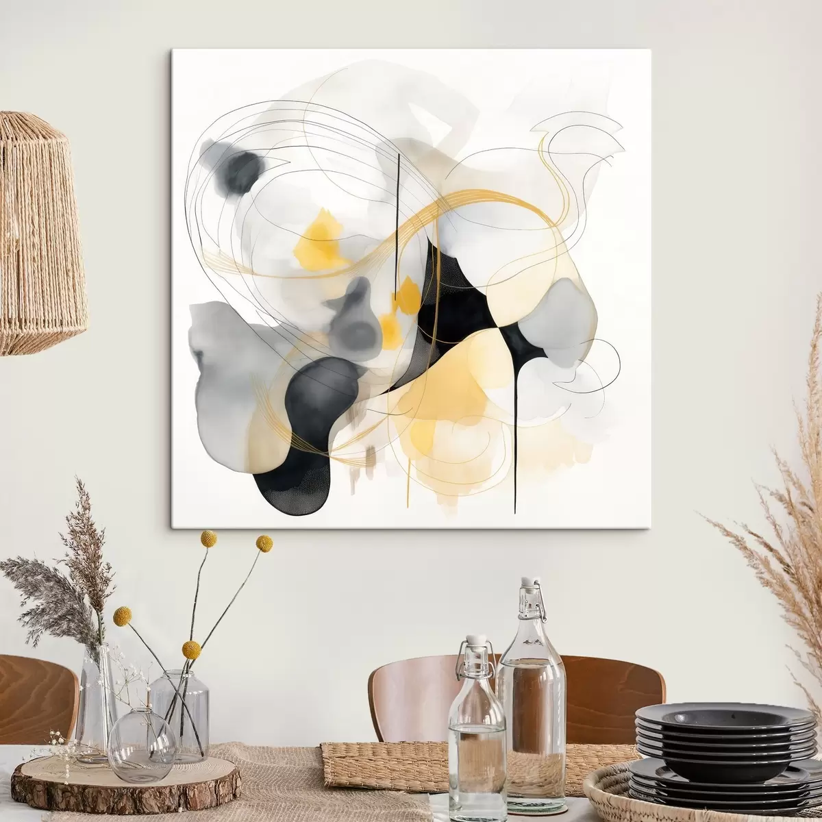 Obraz Chaotické linie a skvrny v moderním stylu Č. s46335