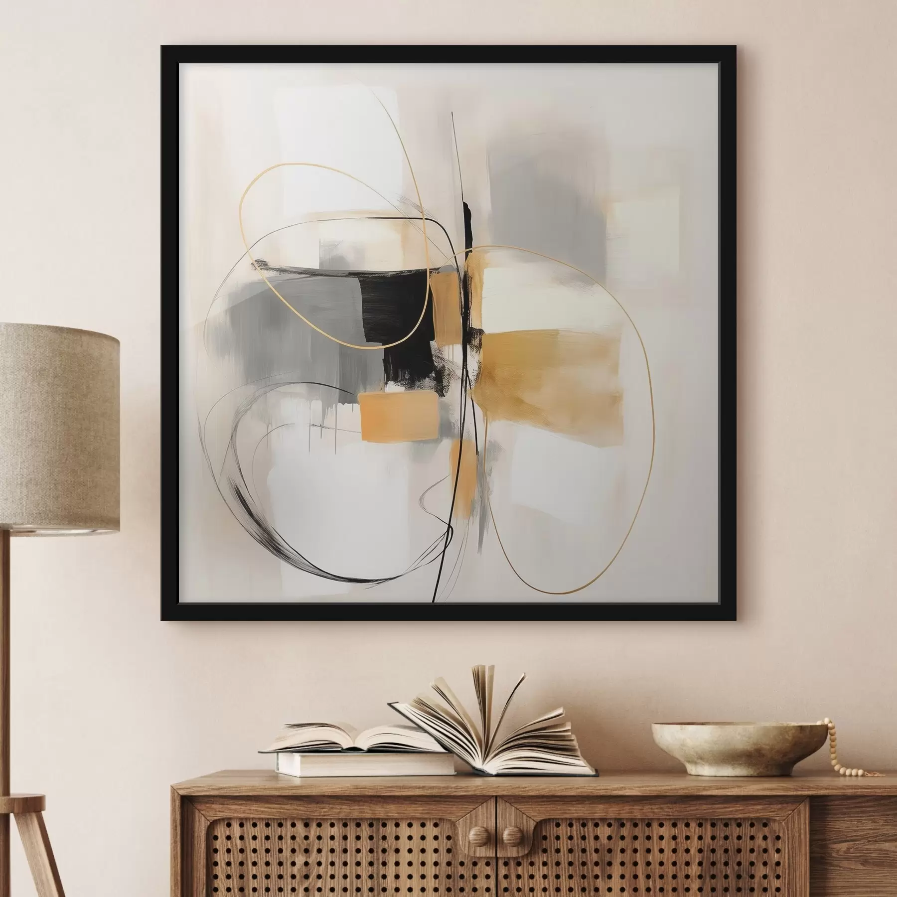 Fototapet Abstraktní linie a tvary v olejovém stylu f46322