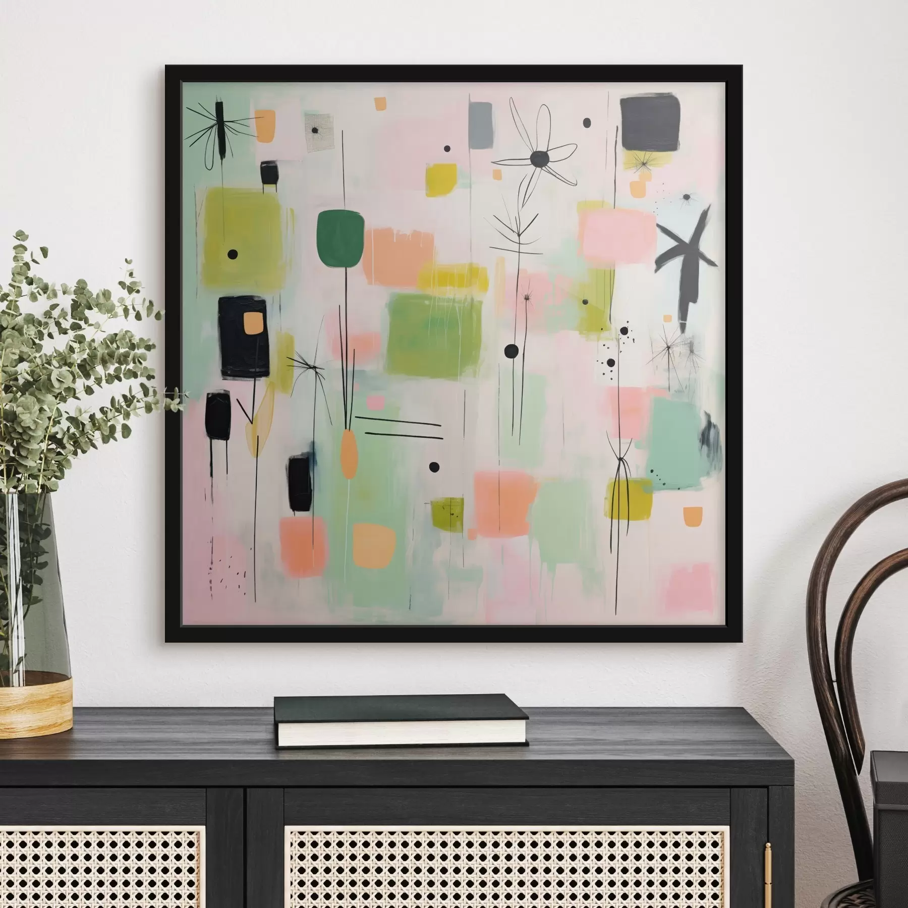 Fototapet Abstraktní květiny, lehká kompozice v olejovém stylu f46325