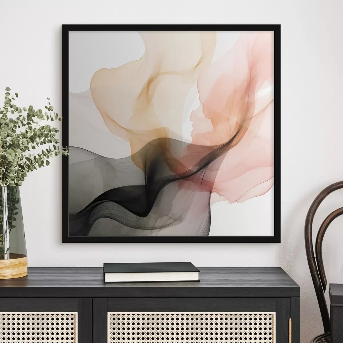 Poster Korálová a šedá barva v jemném stylu f46333