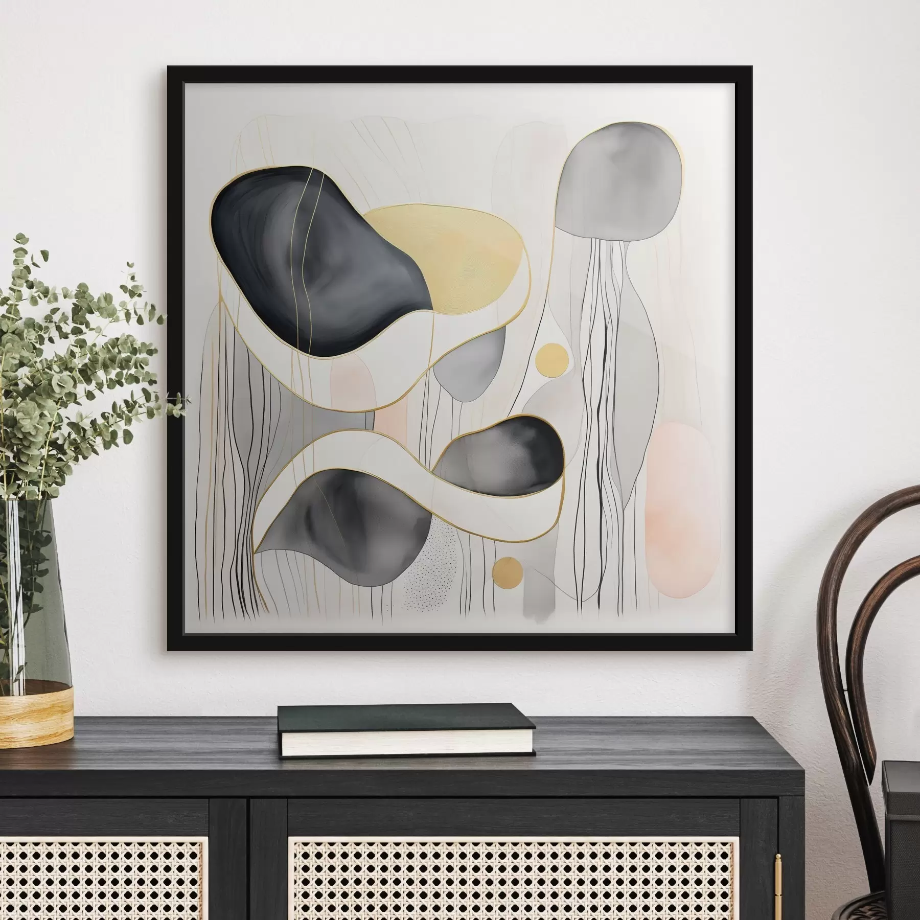 Fototapet Neutrální složení, šedé a pískové skvrny v moderním stylu f46334