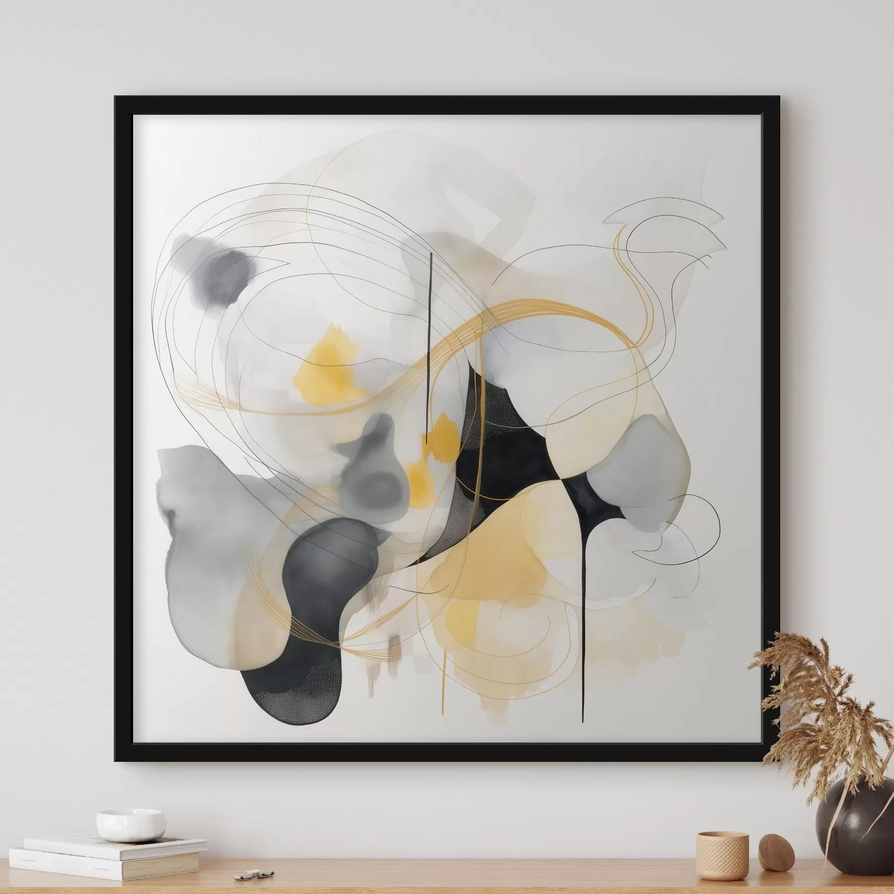 Fototapet Chaotické linie a skvrny v moderním stylu f46335