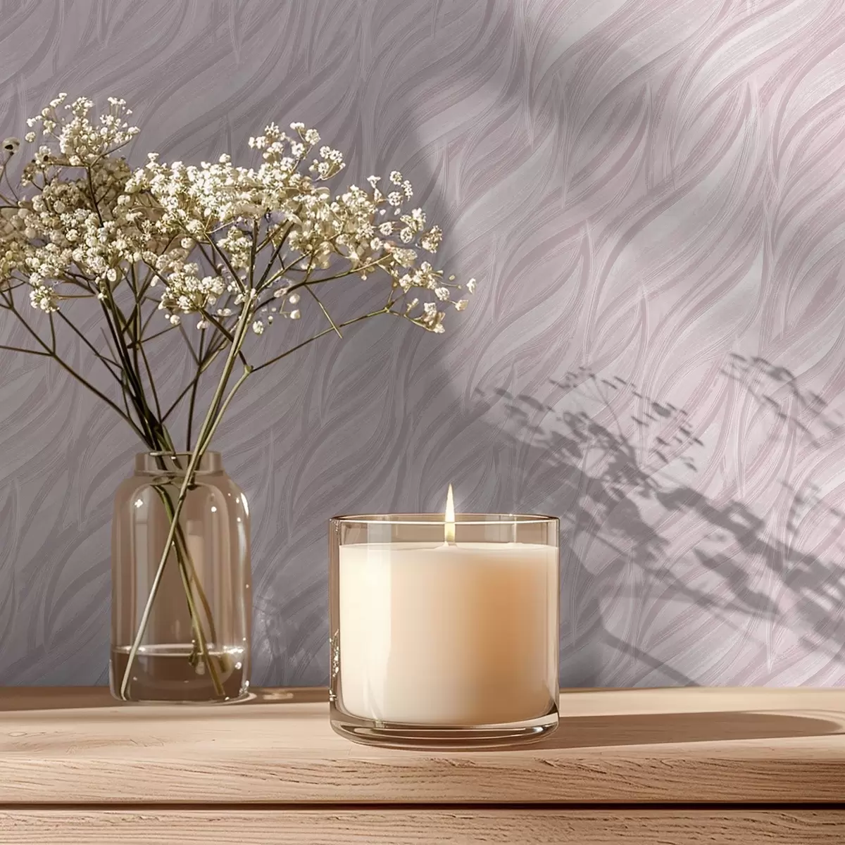 Tapety Texturované vlny štětcem, pudrově růžová a00688v1