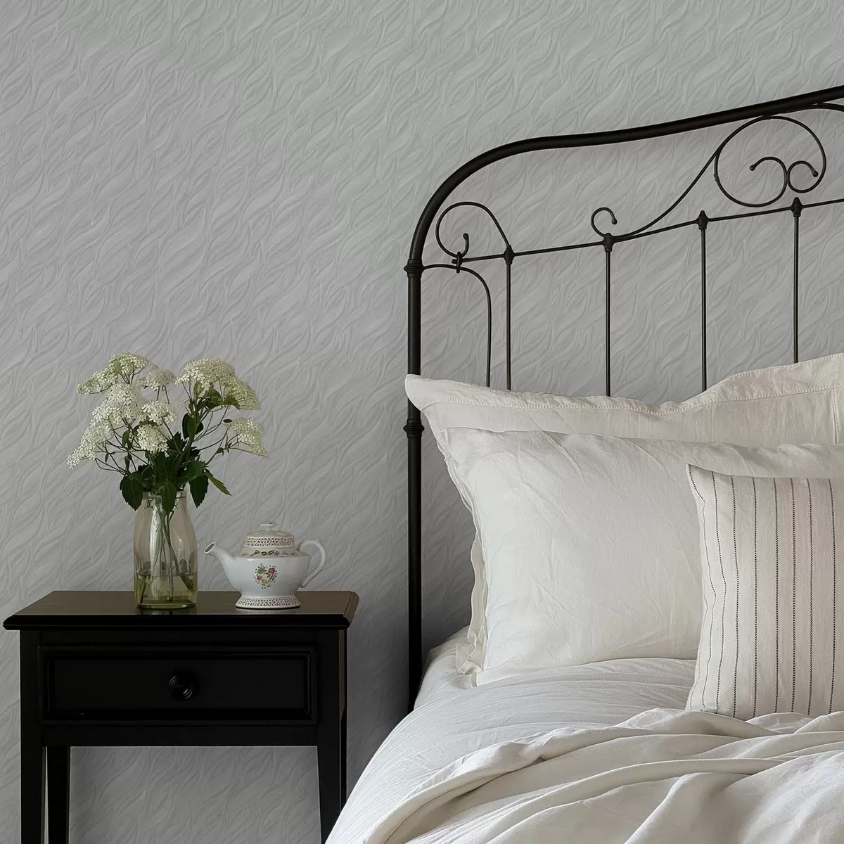 Tapety Texturované vlny štětcem, světle mátová a00688v2