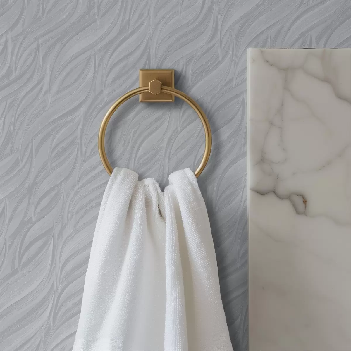 Tapety Texturované vlny, chladná modrošedá barva a00688v3