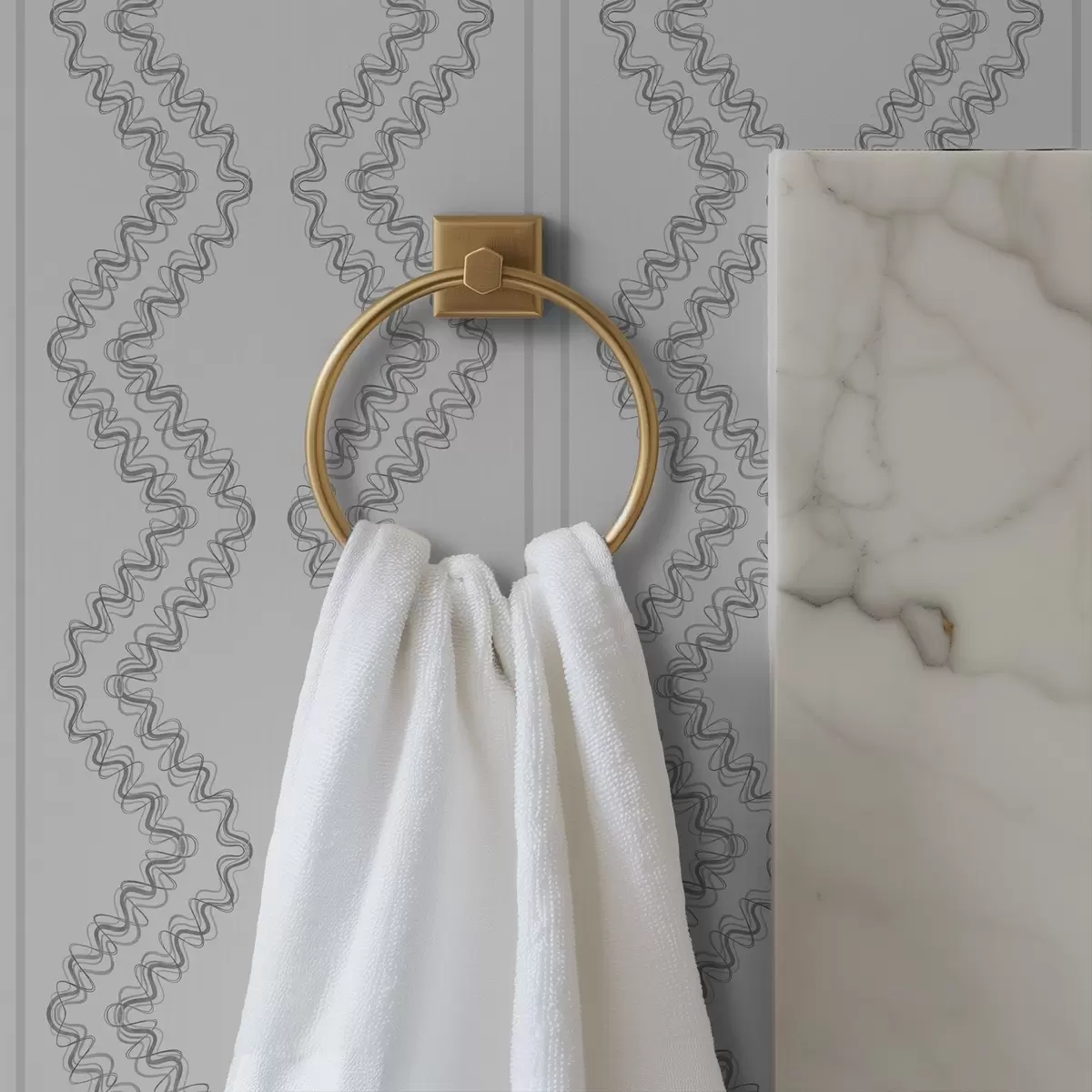 Tapety Krajkové cikcaky, neutrální šedá a00689v2