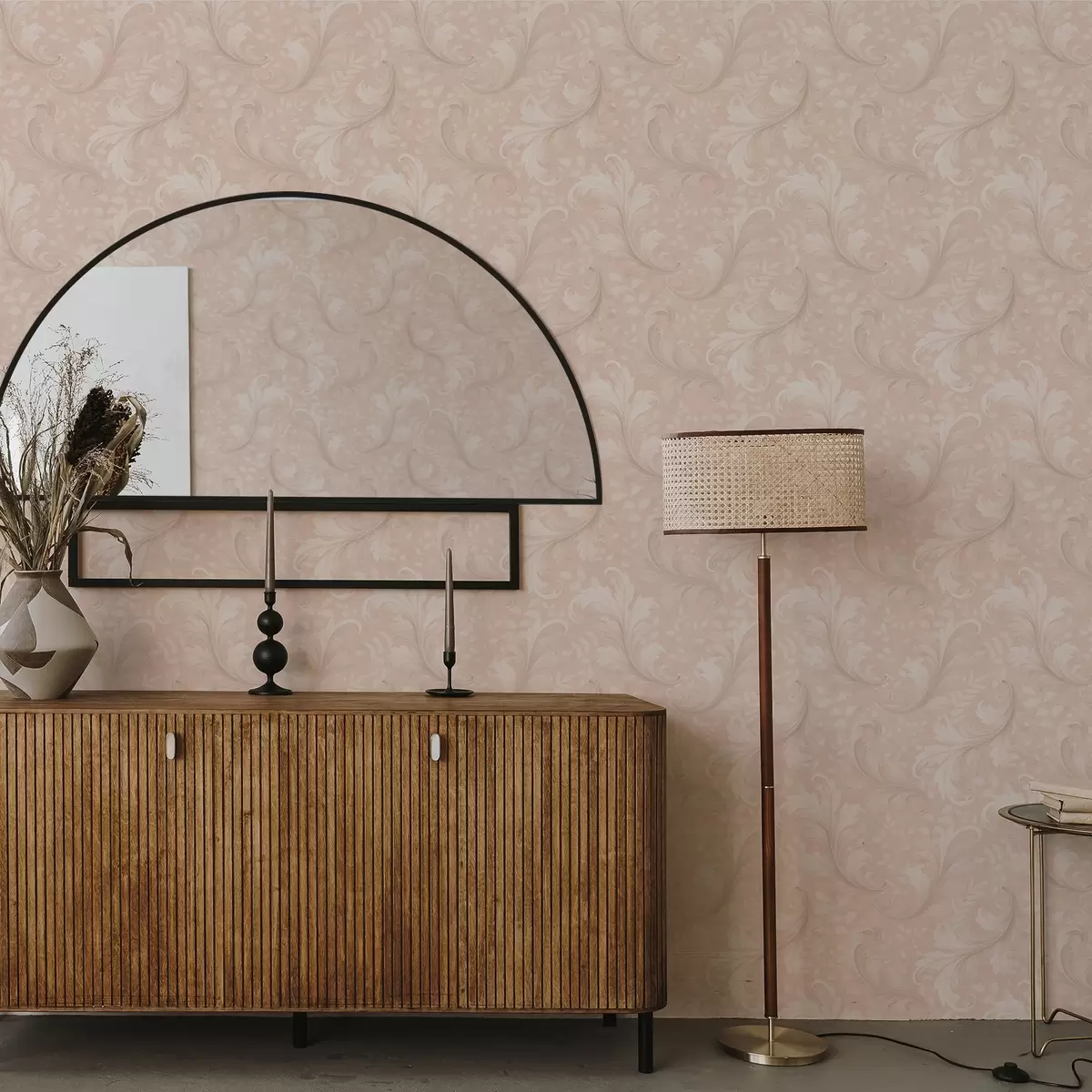 Tapety Akantové spirály na teplém béžovém pozadí a00772