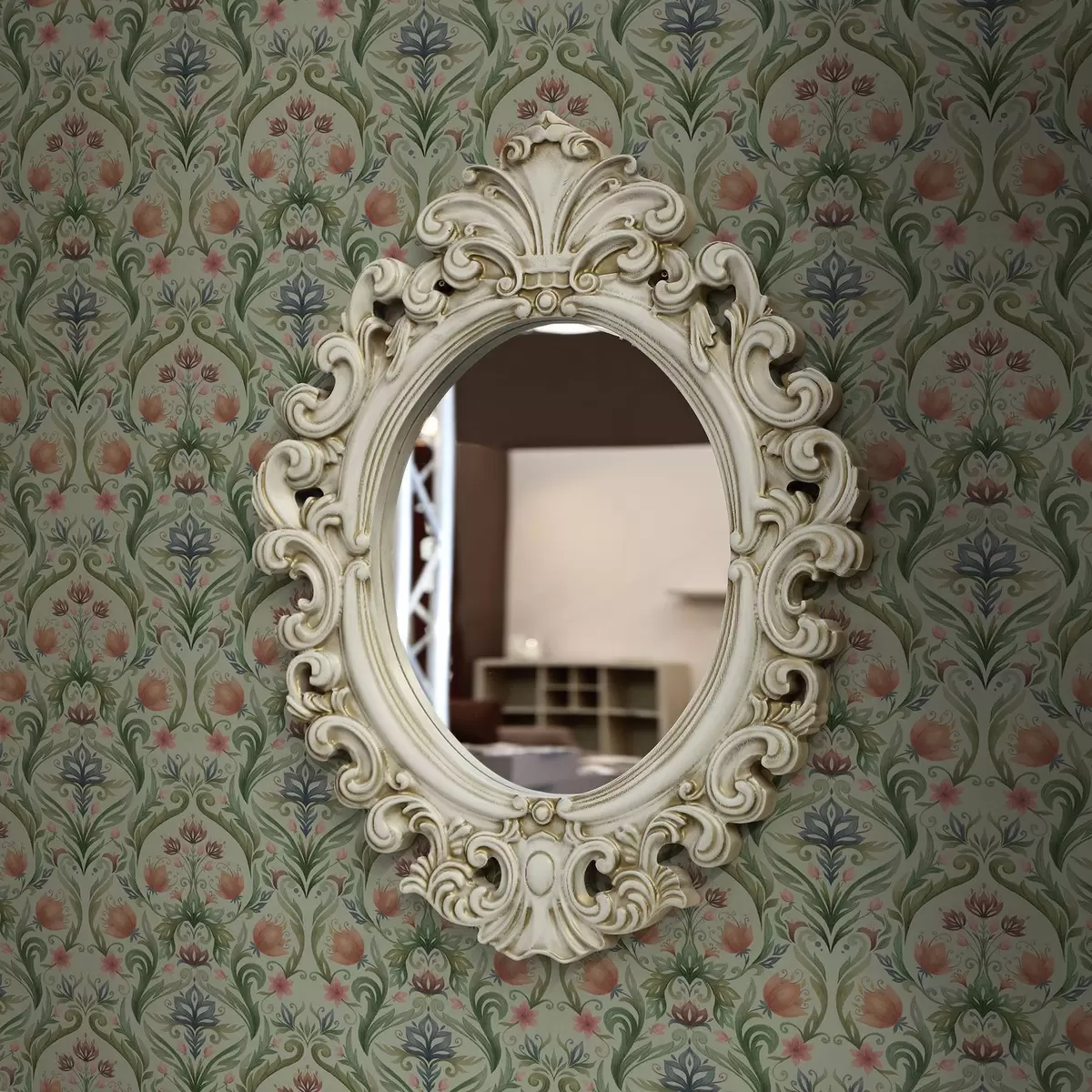 Tapety Symetrický květinový ornament, paleta mátově krémových barev a00827v1