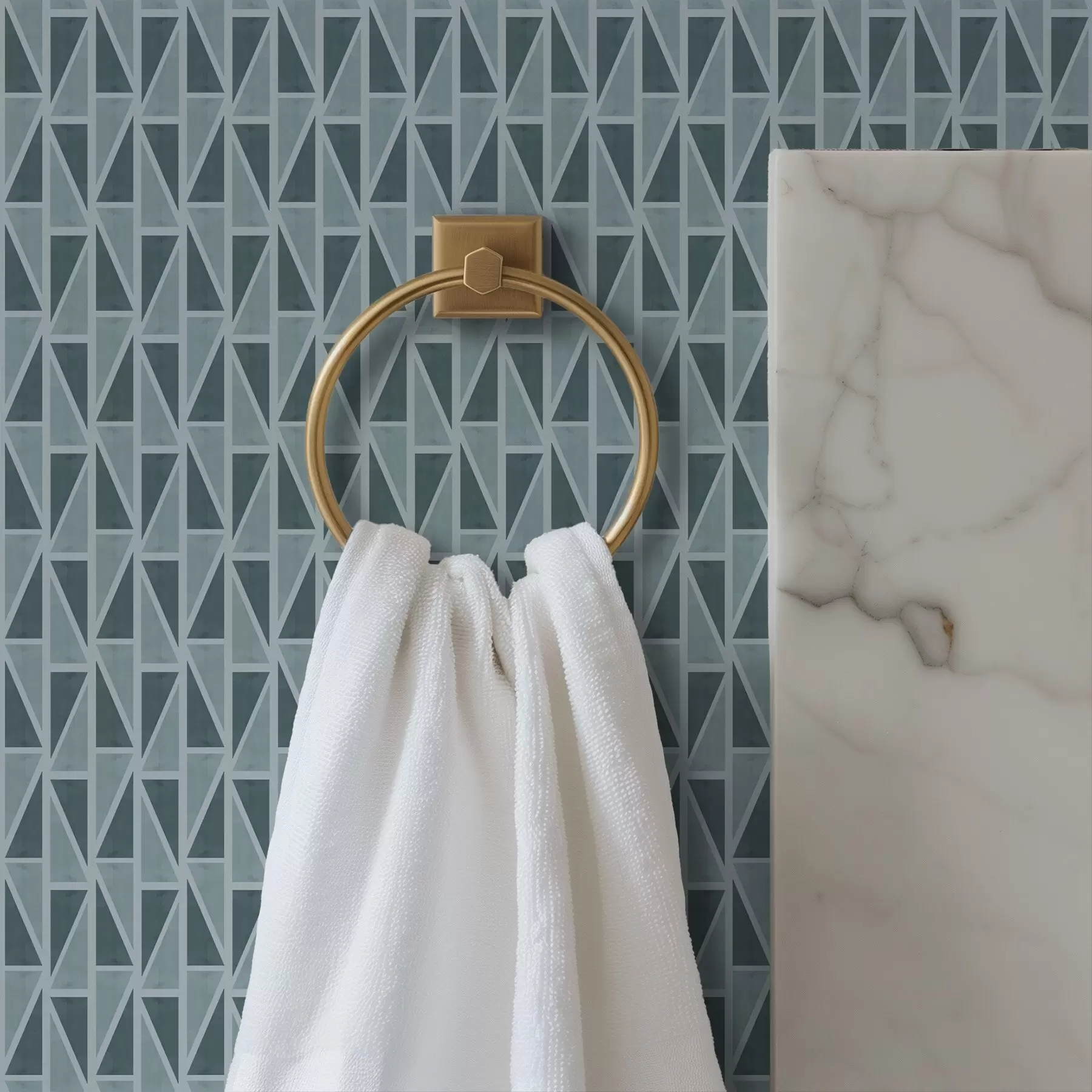 Fototapet Modrozelená skleněná mřížka s diagonálními vzpěrami a00902