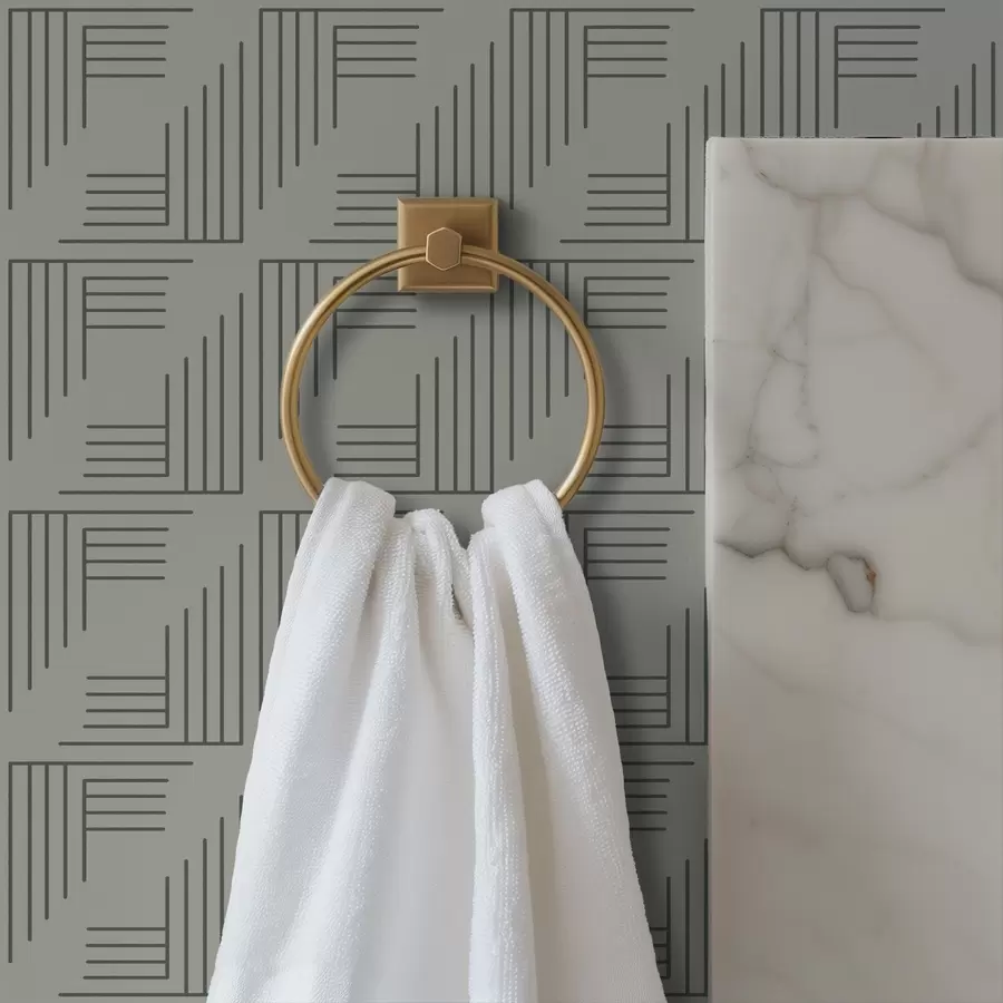 Fototapet Lineární rohové bloky tvořící čtverce v teplé šedé barvě a00907