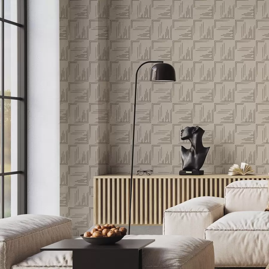 Fototapet Velké čtvercové kakaové rohy s různými výplněmi čar, písek a00913