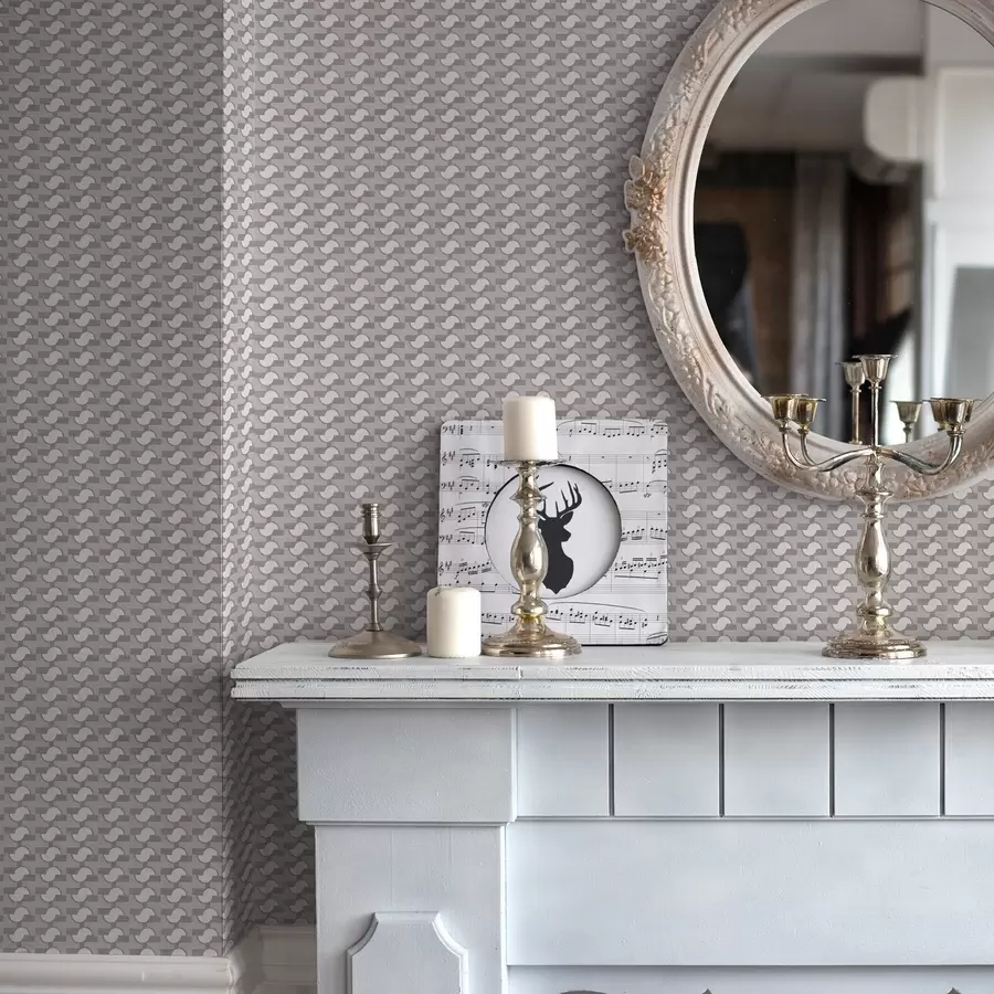 Fototapet Modulární dlaždice v barvě mauve s propojenými půlkruhy a00915