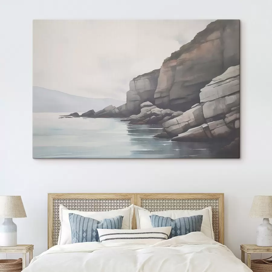 Obraz Skalnaté pobřeží v mlze Č. s46464