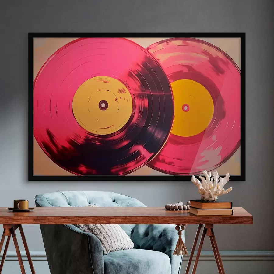 Fototapet Barevné vinylové desky f46459