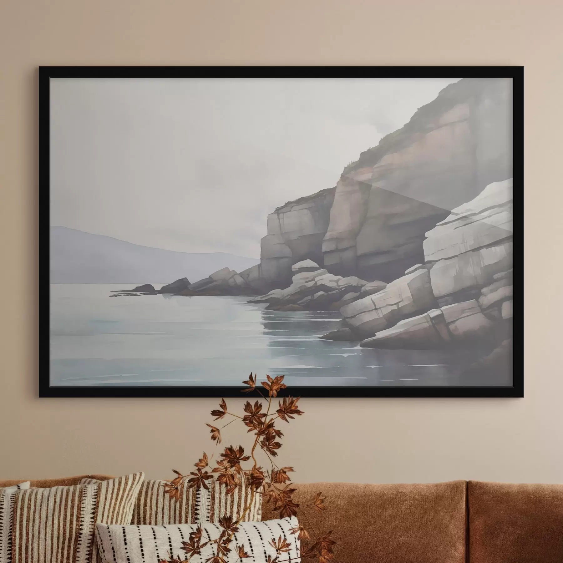 Fototapet Skalnaté pobřeží v mlze f46464