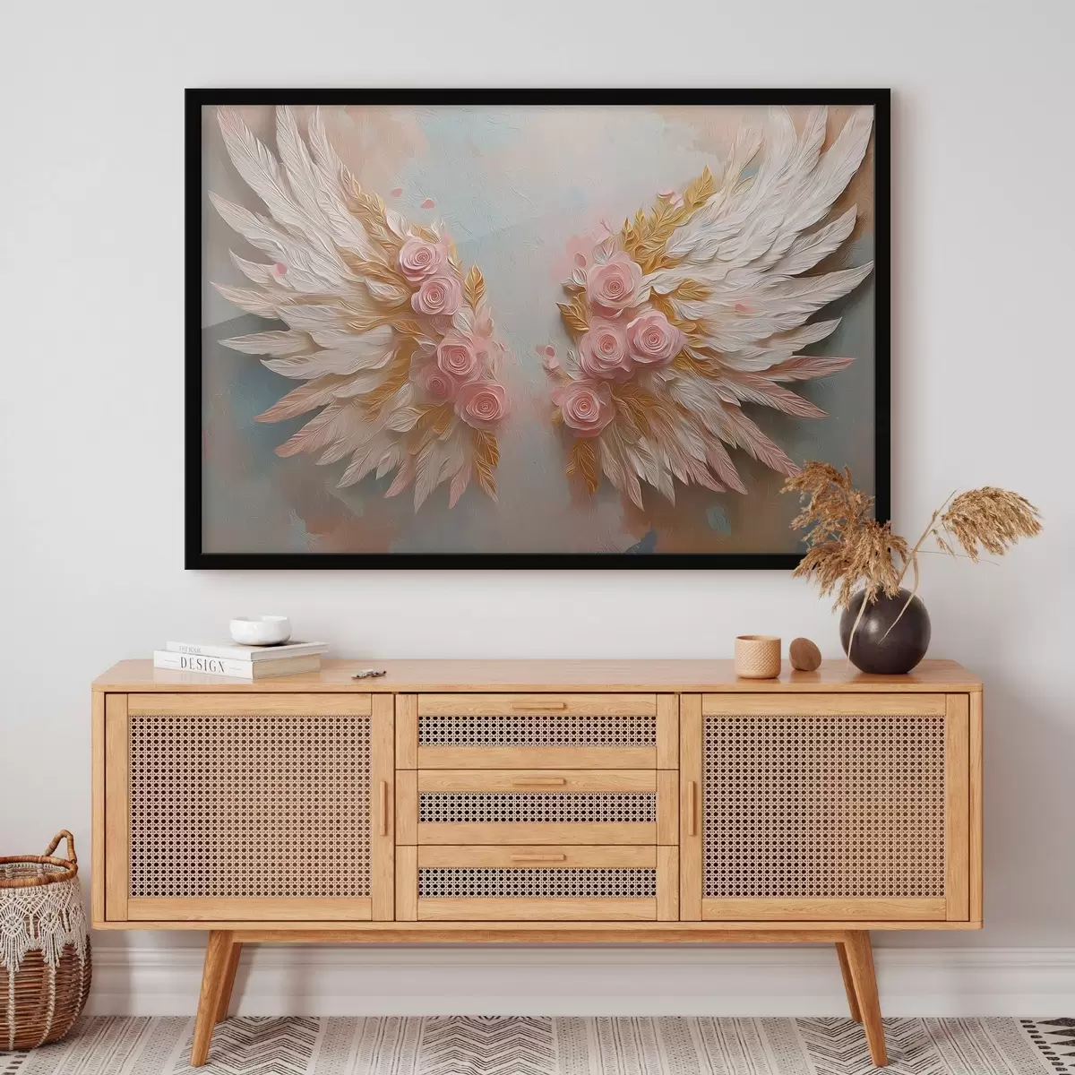 Poster Křídla se žlutou a růžovou barvou f46551