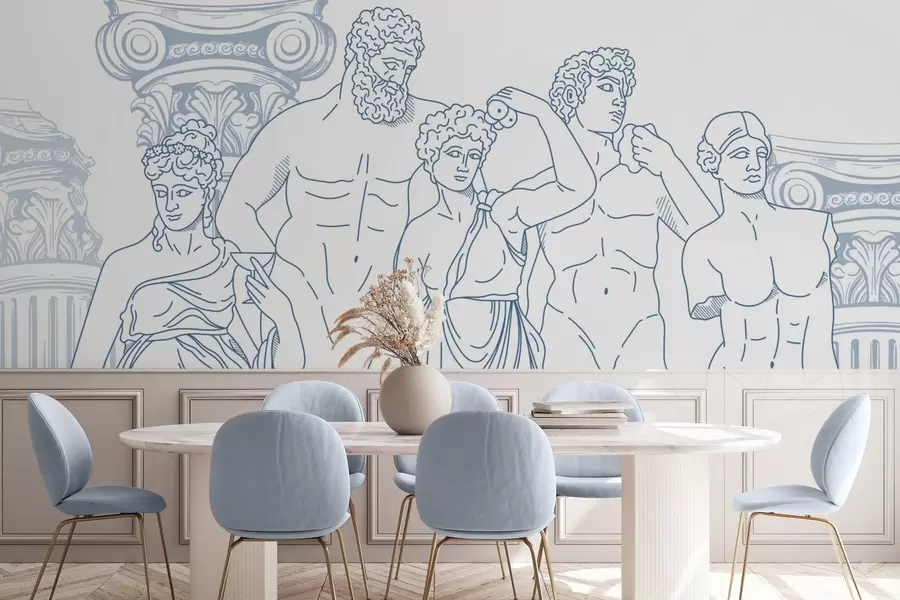 Fototapet Starověcí lidé a sloupy w04865