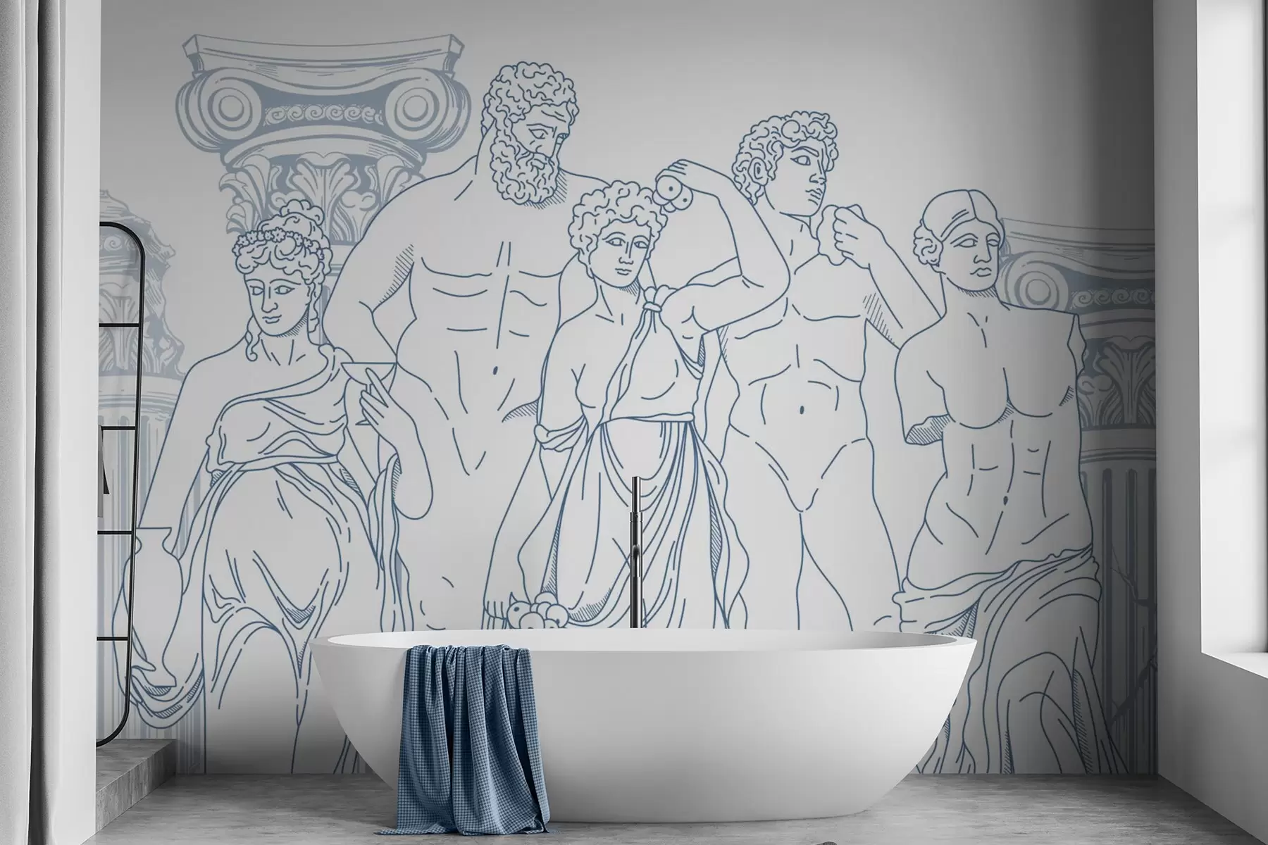 Fototapet Starověcí lidé a sloupy w04865