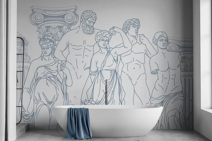 Fototapet Starověcí lidé a sloupy w04865