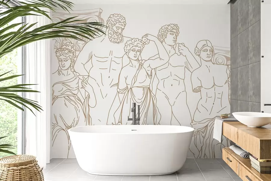 Fototapet Starověcí lidé a sloupy w04865v1