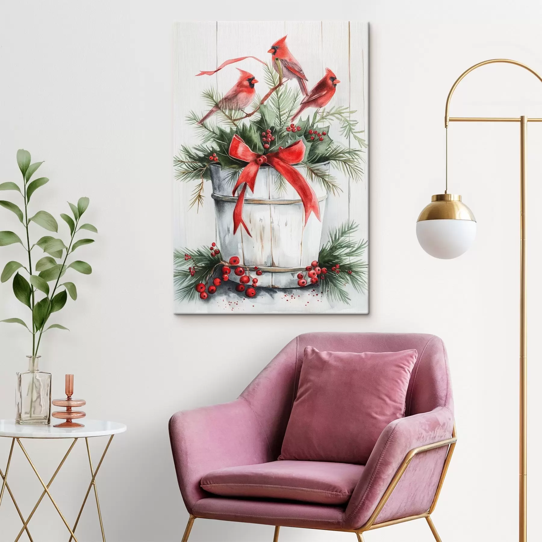 Obraz Ptáci na vánočním hrnci Č. s46607