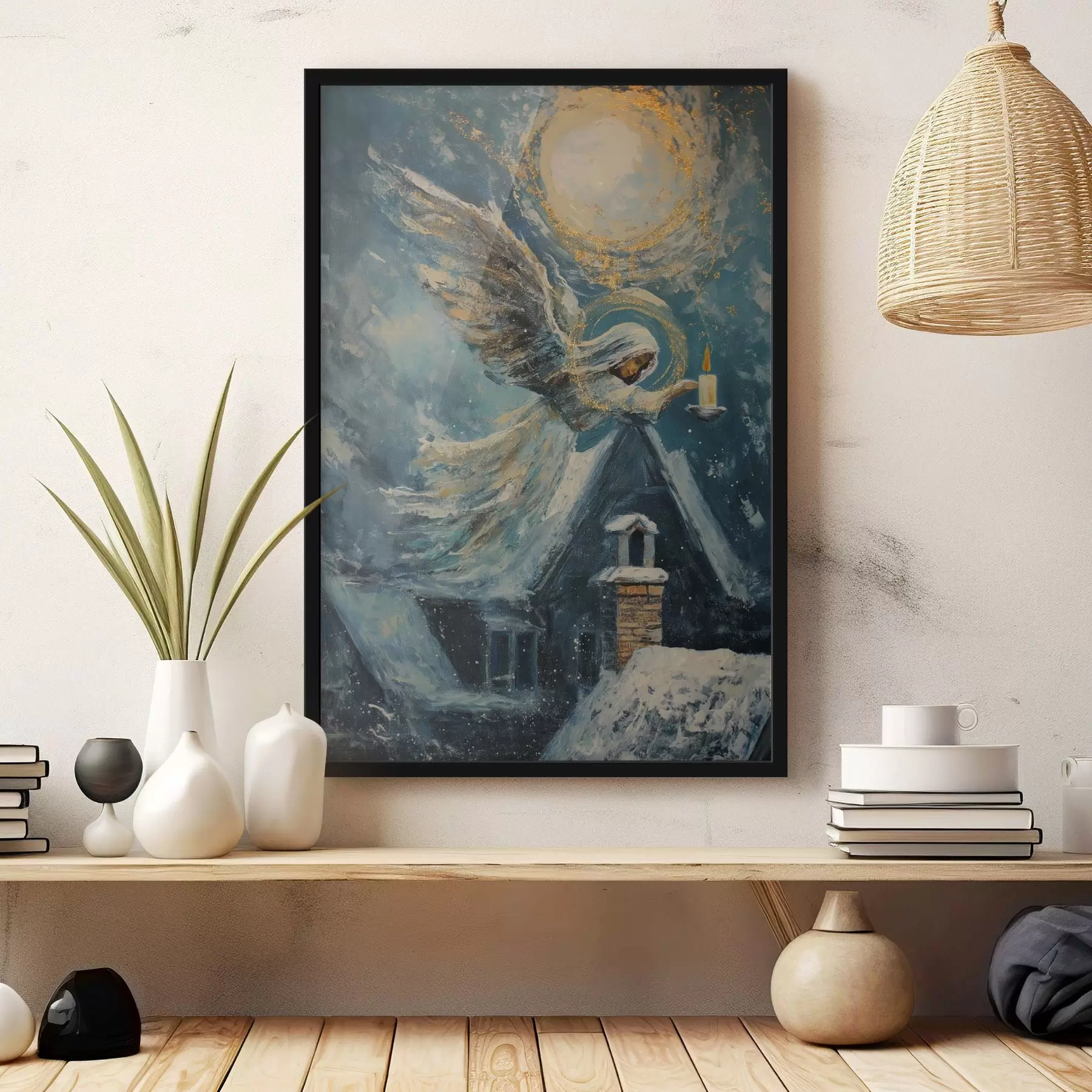 Fototapet Anděl nad domy f46600