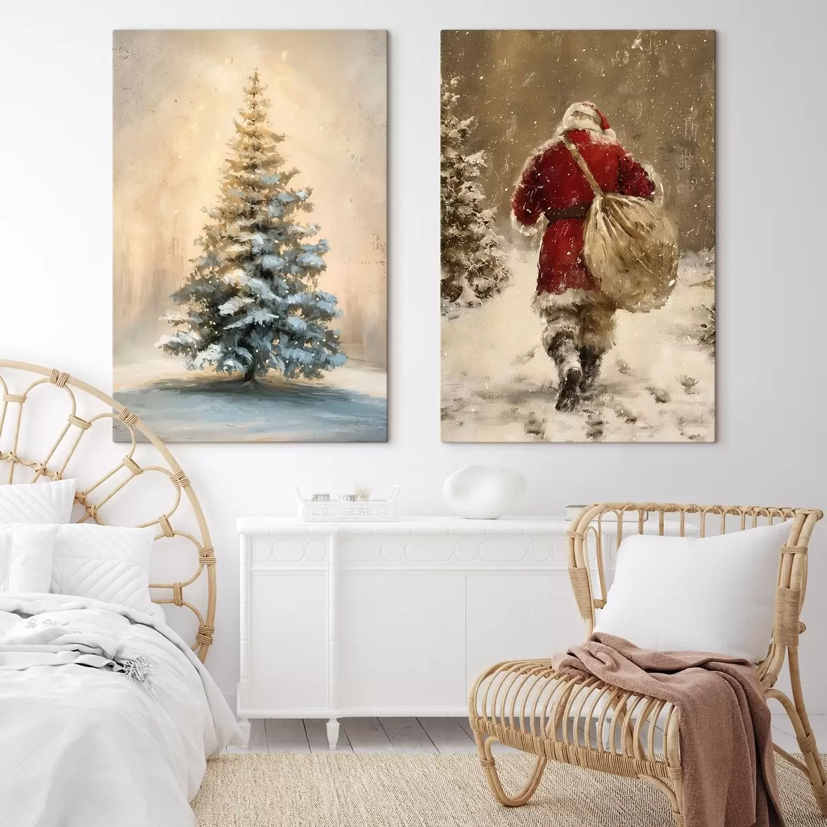 Obraz Santa Claus a vánoční stromek Č. m00956