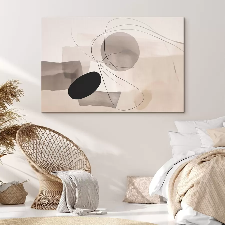 Obraz Abstraktní tvary s liniemi Č. s46455