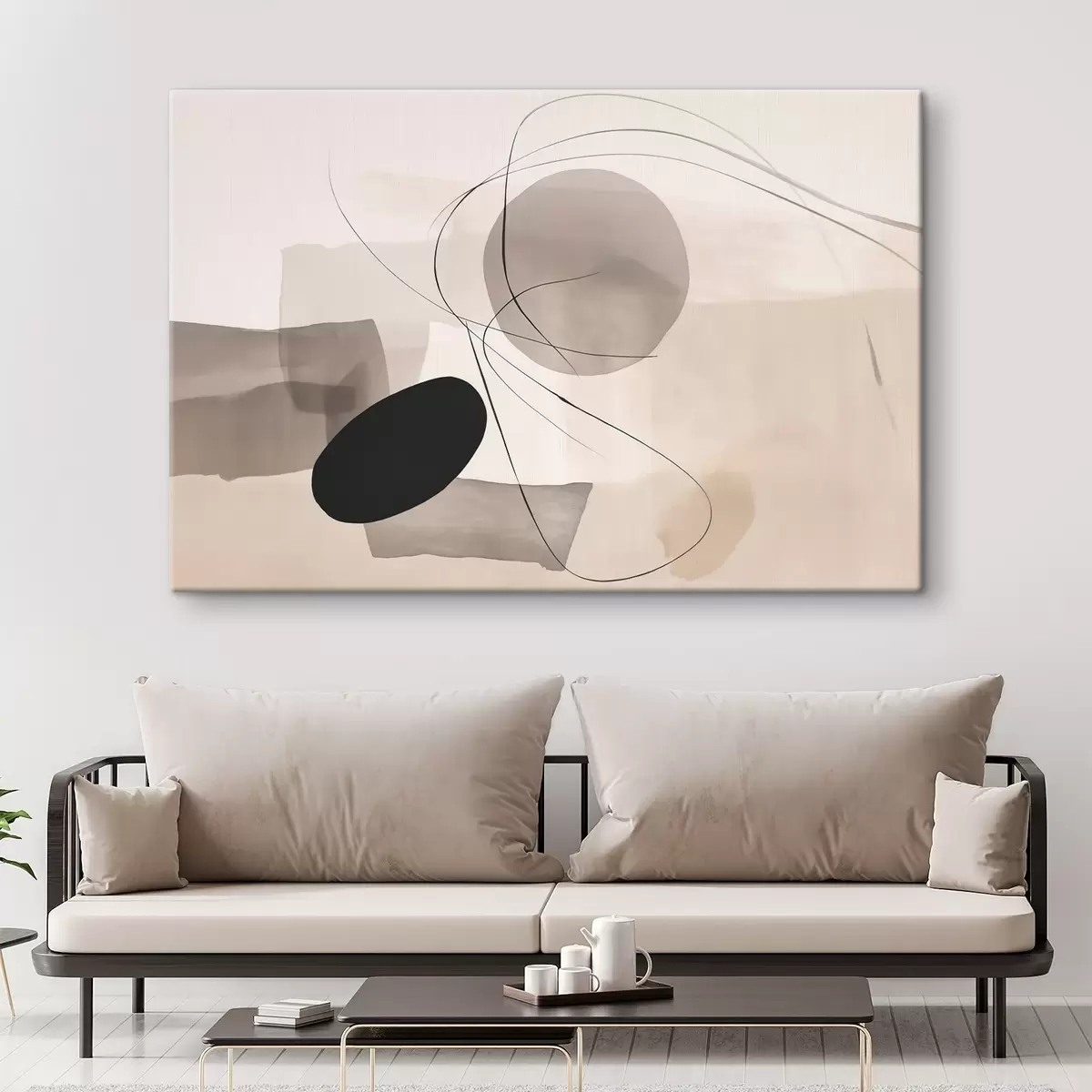 Obraz Abstraktní tvary s liniemi Č. s46455