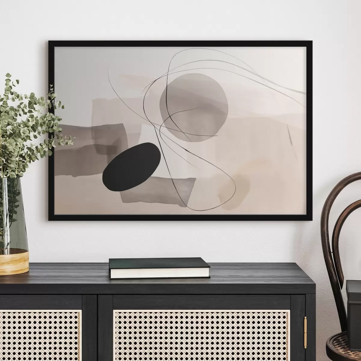 Poster Abstraktní tvary s liniemi f46455