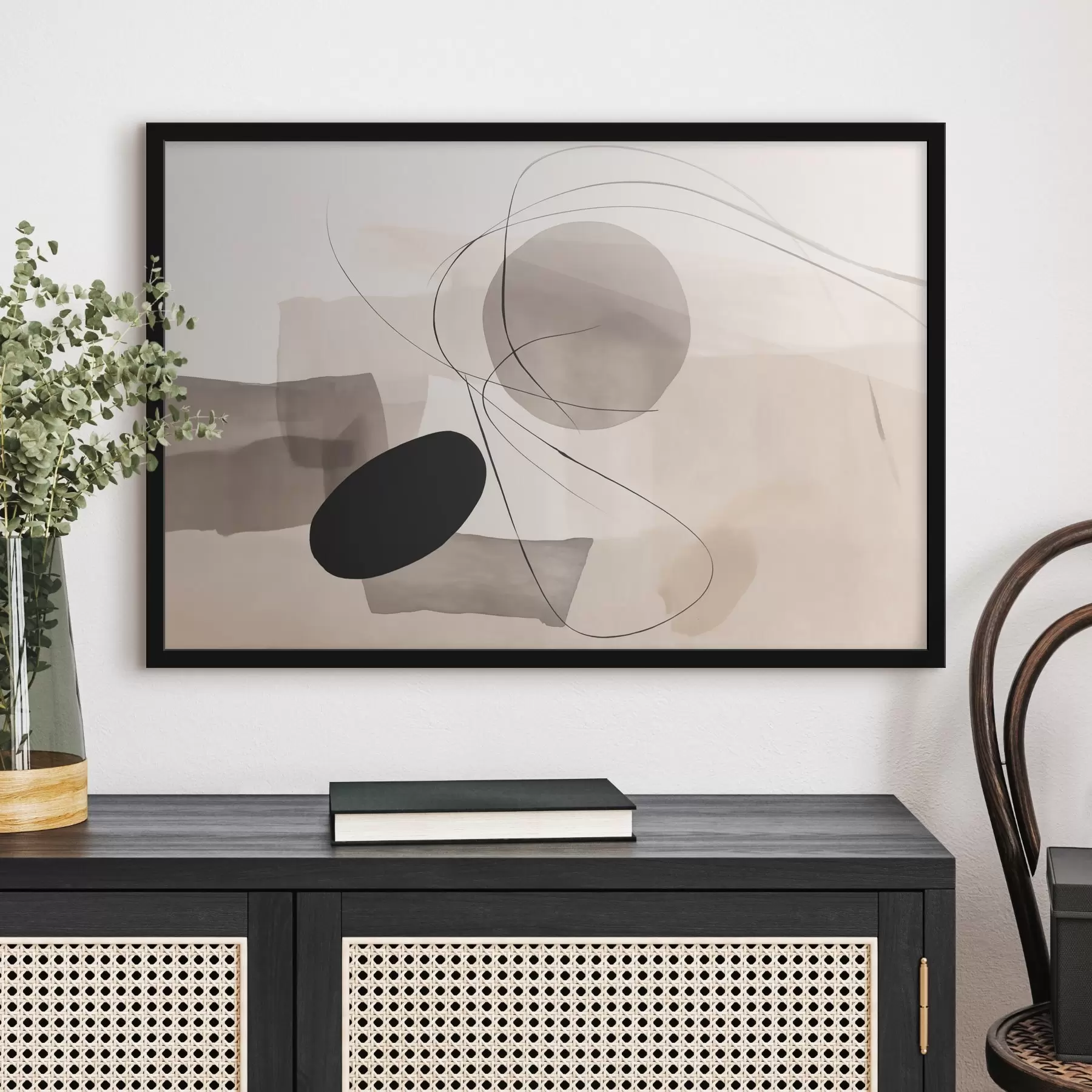 Fototapet Abstraktní tvary s liniemi f46455