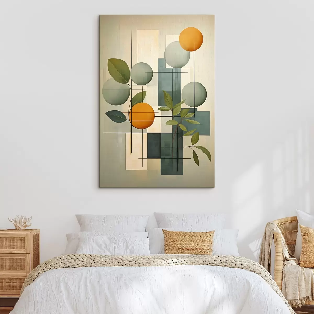 Obraz Geometrická abstrakce s rostlinami Č. s46579