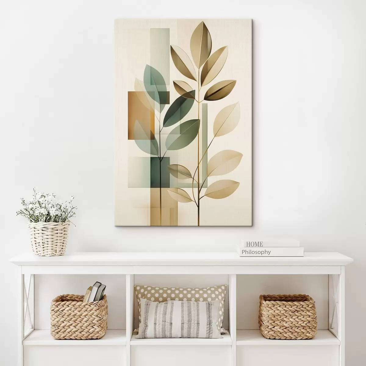 Obraz Geometrické abstrakce s listy Č. s46581