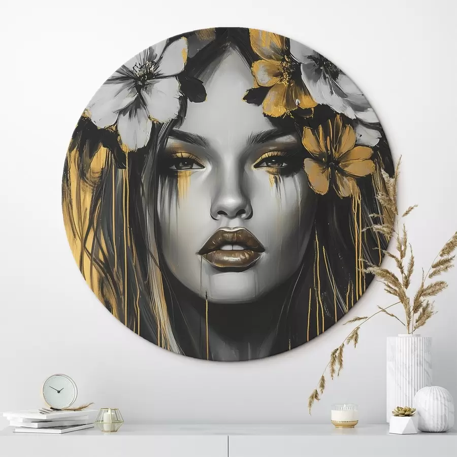 Obraz Abstraktní portrét ženy s květinami Č. r46454