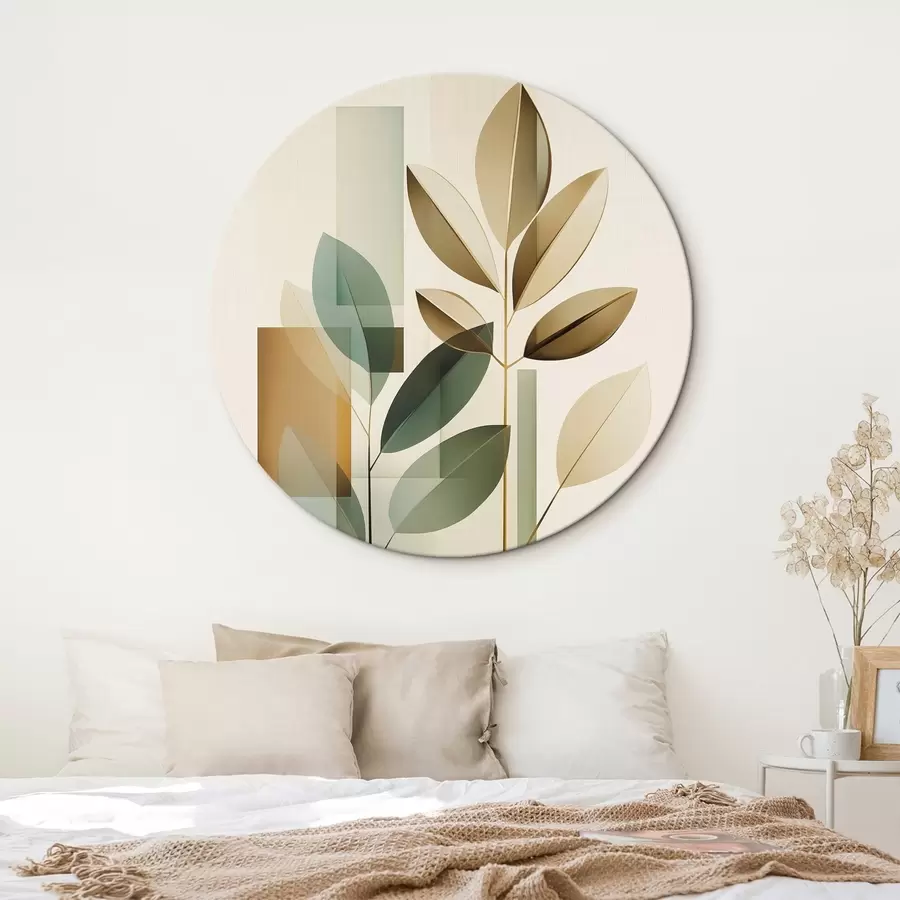 Obraz Geometrické abstrakce s listy Č. r46581