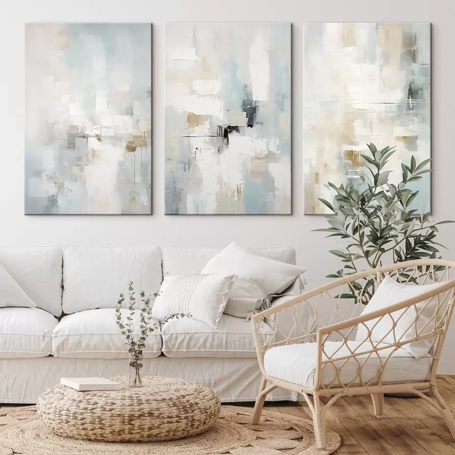 Obraz Vzdušná abstraktní paleta: bílá, béžová a světle modrá Č. m00966