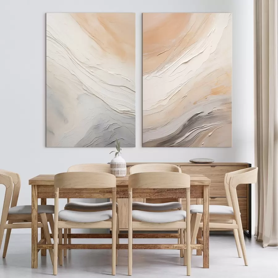 Obraz Neutrální omítkové textury s plynulými reliéfními vrstvami Č. m00971