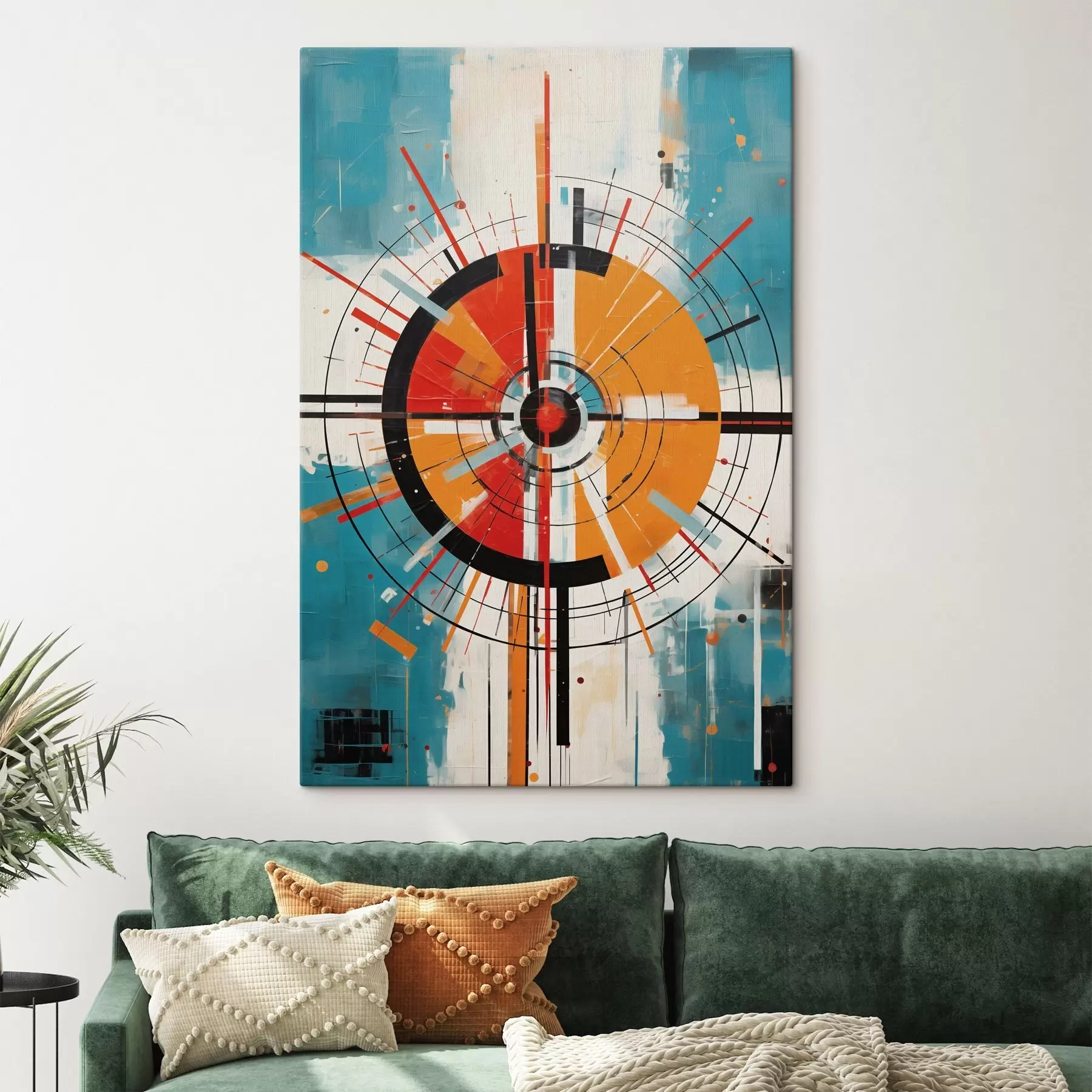 Obraz Soustředný terč s modrozelenými a oranžovými segmenty Č. s46486