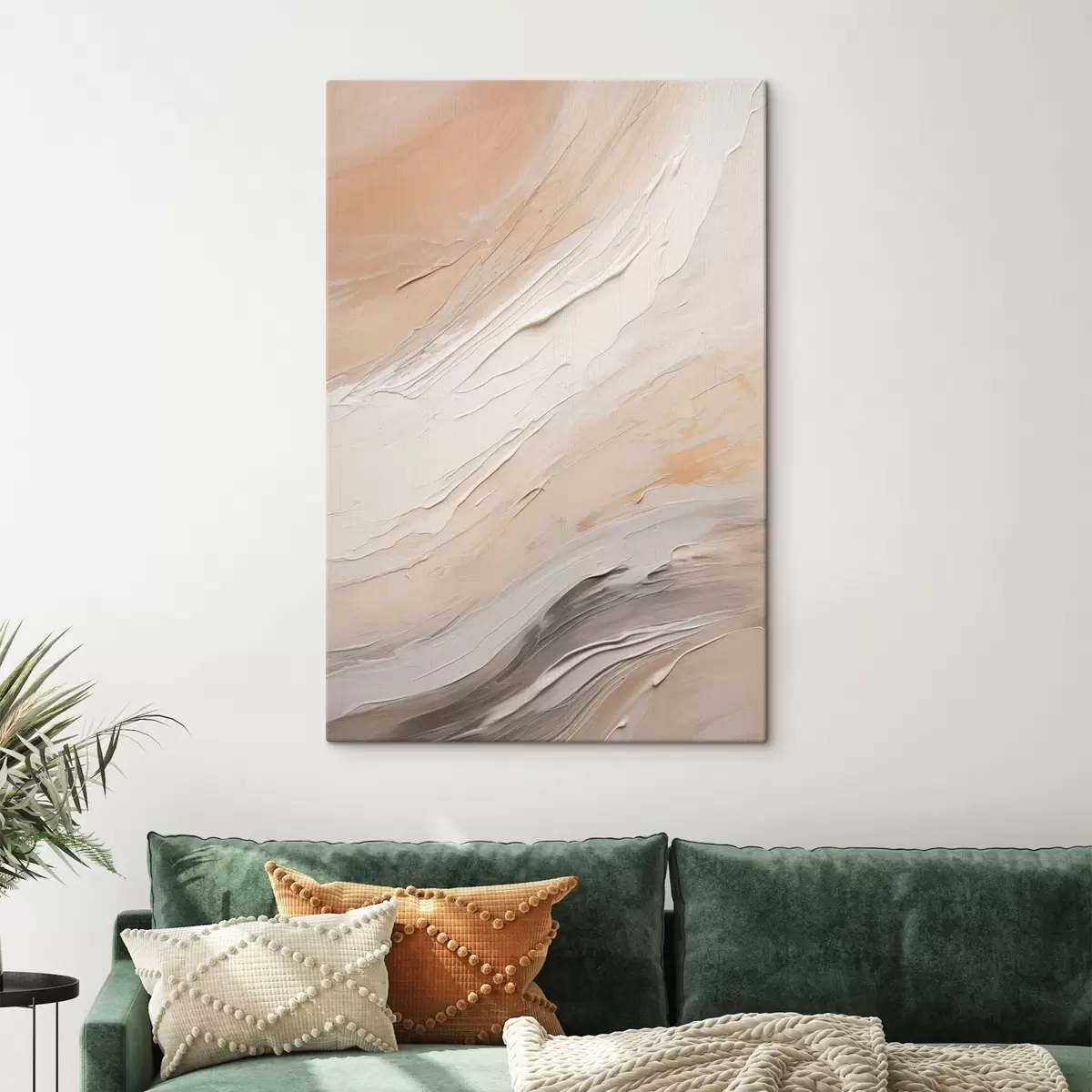 Obraz Texturovaná omítka ve tvaru vírů v teplé béžové barvě s jemnou šedou Č. s46511